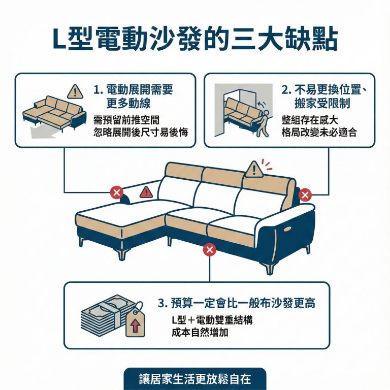 L型電動沙發主要有這三個缺點，在購買時可以先考慮