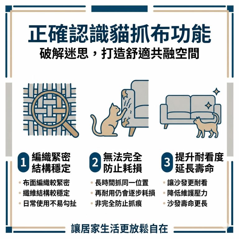 大漢家具提醒，很多人會以為貓抓布沙發怎麼抓都不會壞，但只要是布料皆有使用極限，如果家中寵物長期抓同一位置，還是可能會抓壞