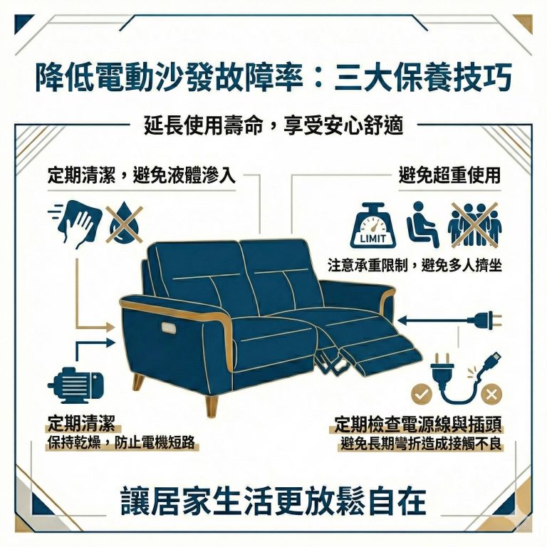 大漢家具提醒，想延長電動沙發壽命，應定期清潔，也要保持乾燥，避免電機短路